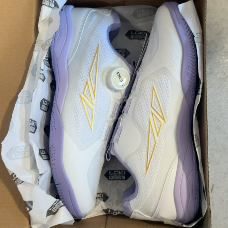 Badminton Shoes Men - 전문용 탁구화, 남녀 공용, 흰색과 보라색